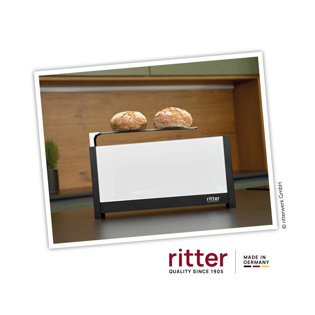 Toaster von ritter in weiß mit Brötchenaufsatz