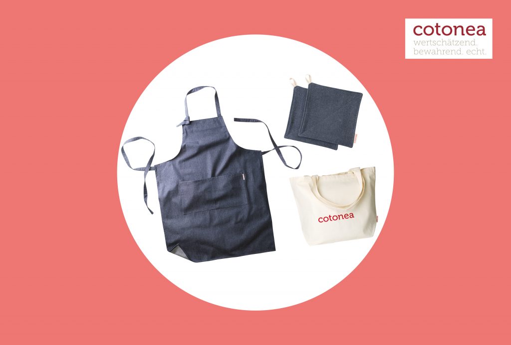 Kochschürze Tasche und Tücher von Cotonea